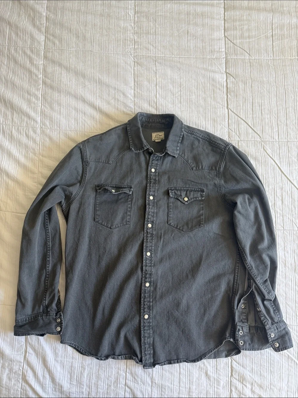 J. Crew Men's Charcoal Button-Down Western Shirt